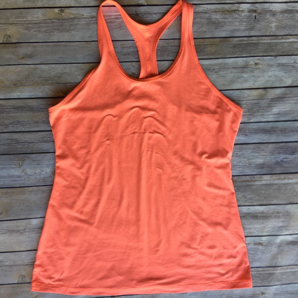 Neon charged orange racerback tank